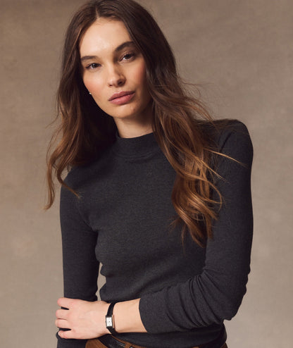 Mini Rib Mock Neck Tee